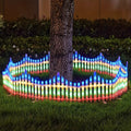 Eight-Piece Flexible Solar Picket Fence Light Set, 35 x 28.5cm Per Section in Multicolor or Warm White