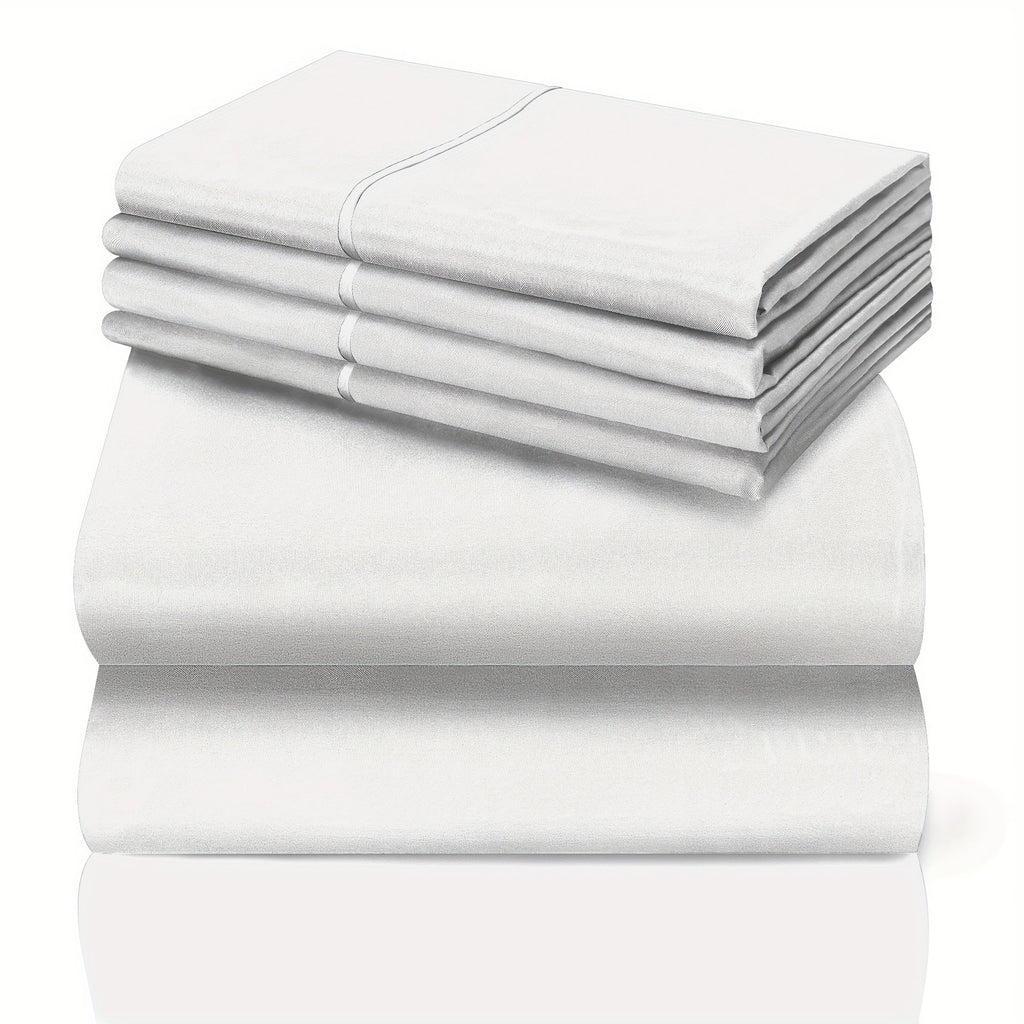Bed Sheet Set California King 6-Piece Microfiber with 18-Inch Pocket and Sixteen Solid Color Choices