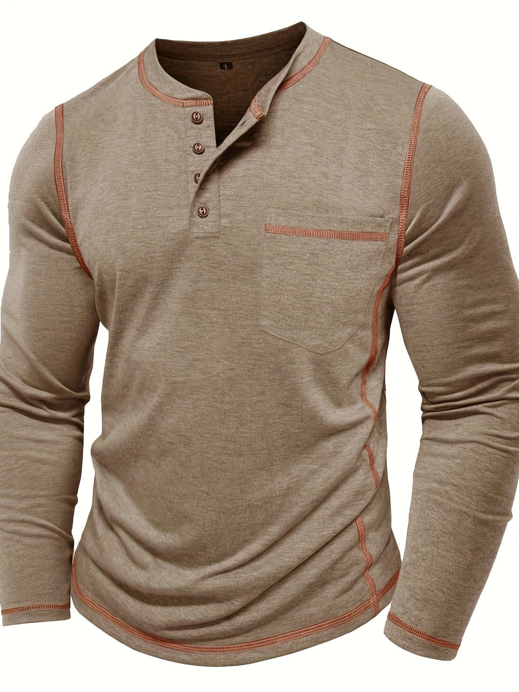 Kingsley | Klassisches langärmeliges Henley-Shirt