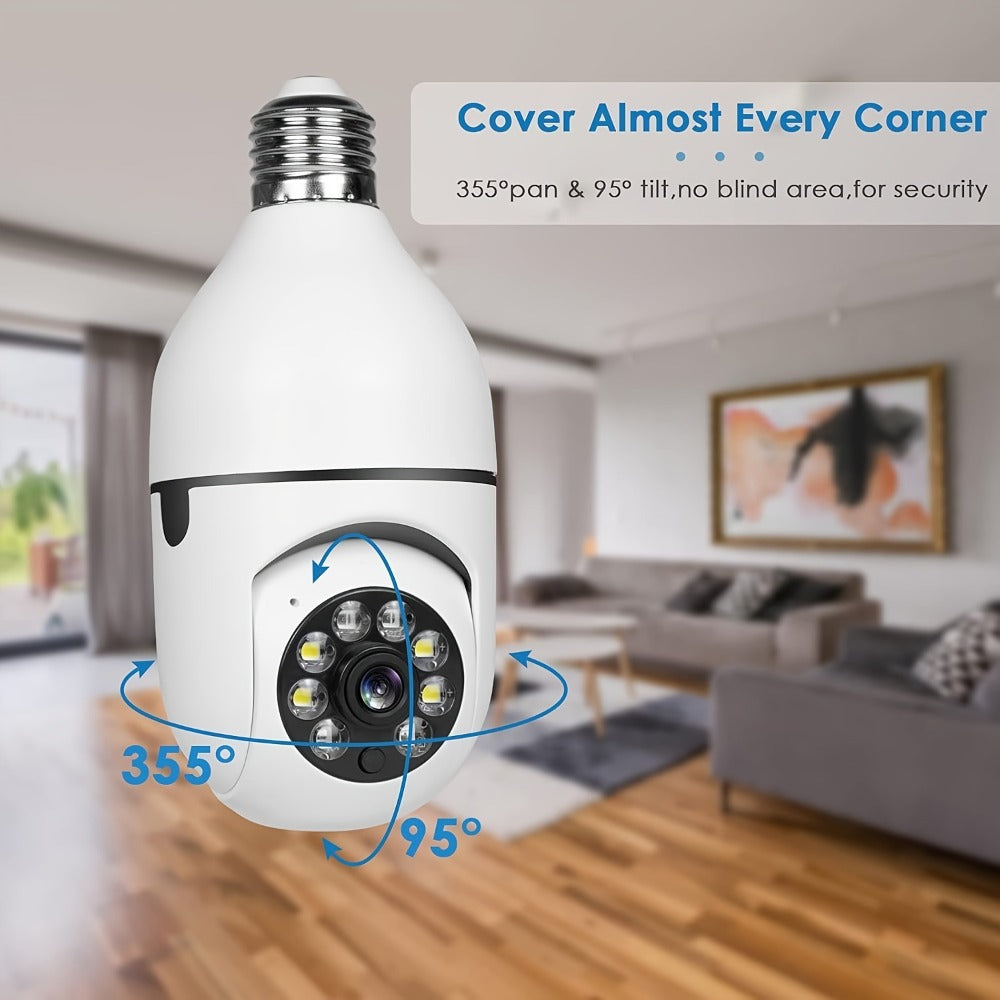 Light Bulb Security Camera 2-Pack 4MP E27 WiFi, Full Color Night Vision, Motion Detection Alerts
