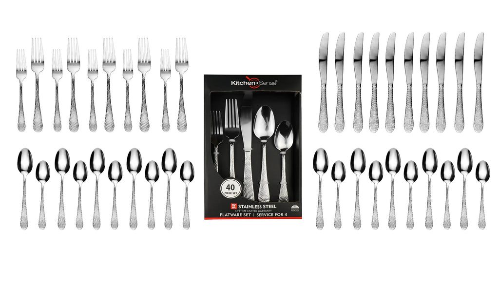 40 Piece Stainless Steel Silverware Set for 8