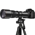 500mm F/8 Manual Focus Telephoto Lens for Canon EF & Nikon F Mount DSLR Cameras - T-Mount Zoom Lens with Adapters, Bird Wildlife Sports Photography
