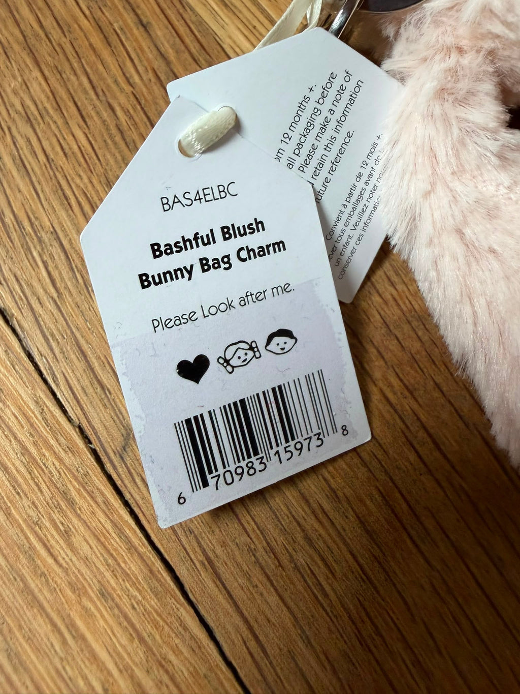 Jellycat Blush Bunny Bag Charm