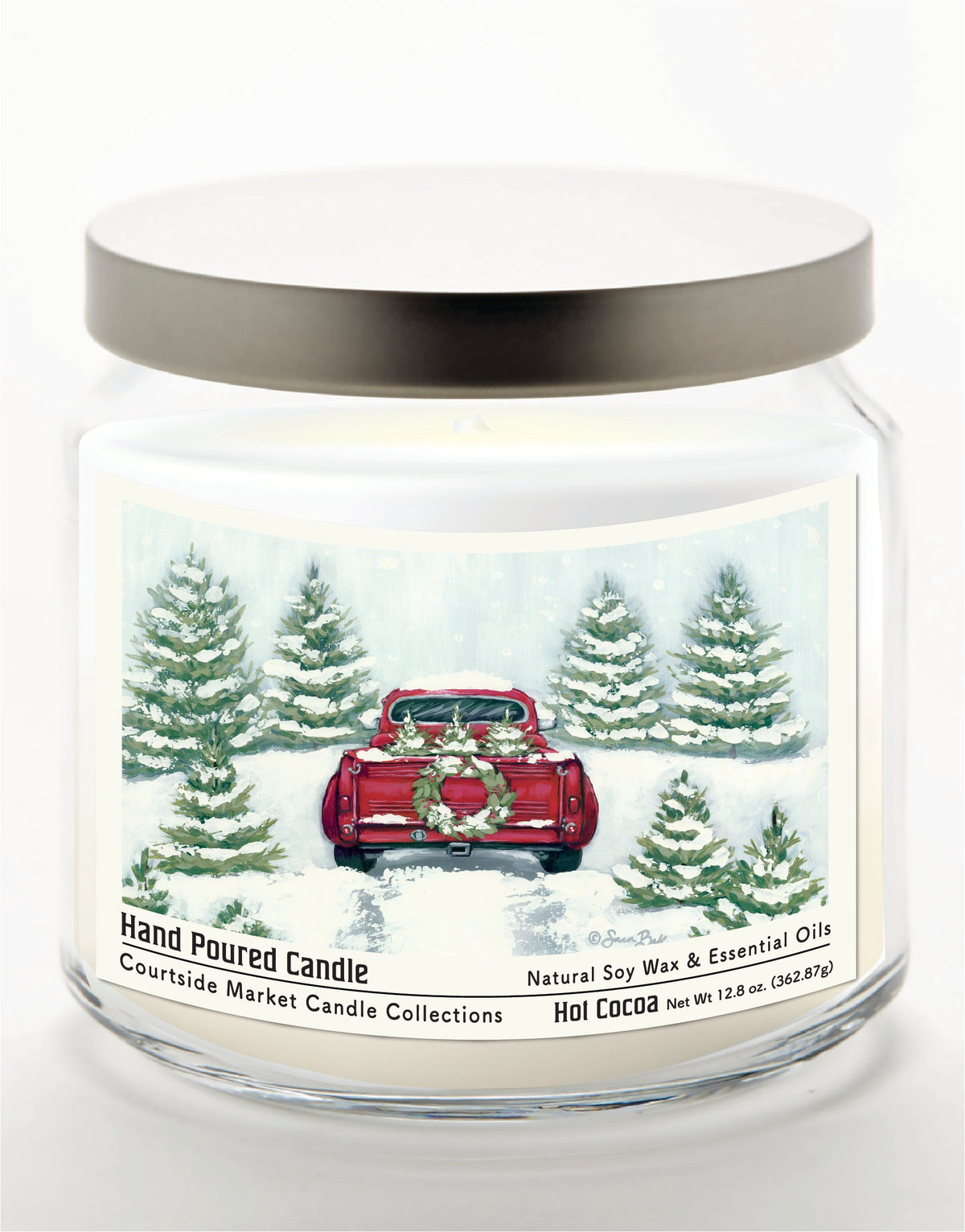 Tree Farm Tradition II 12.8 Oz Candle Glass Jar with Brushed Silver Metal Lid