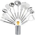 Kitchen Utensils 12-Piece Set with Eleven Cooking Tools and a Stainless Steel Countertop Holder