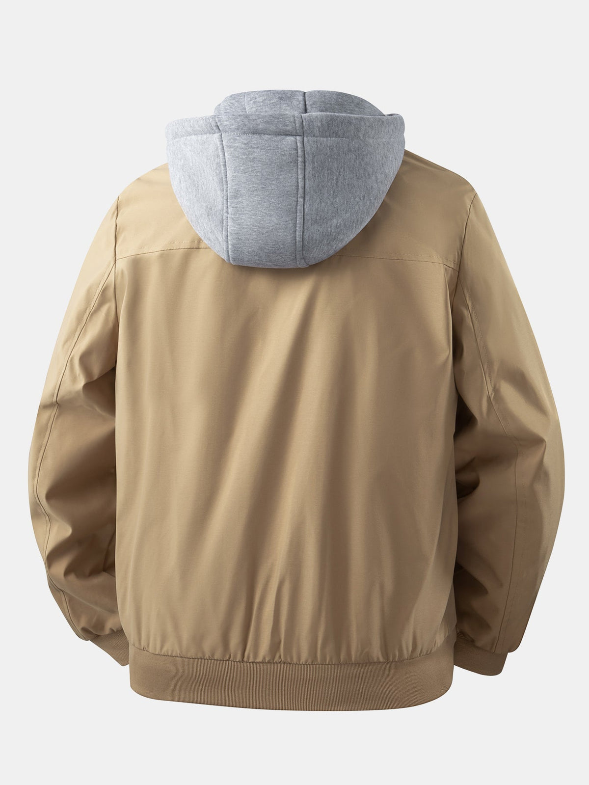 Detachable Hood Zip-Up Bomber Jacket