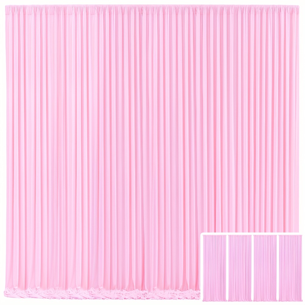 Blackout Backdrop Curtain 4 Pack 5x10 Ft - Heavyweight Nonwoven, Wrinkle-Resistant, Smooth Hanging for Wedding Birthday Baby Shower Party Photography Background Decoration
