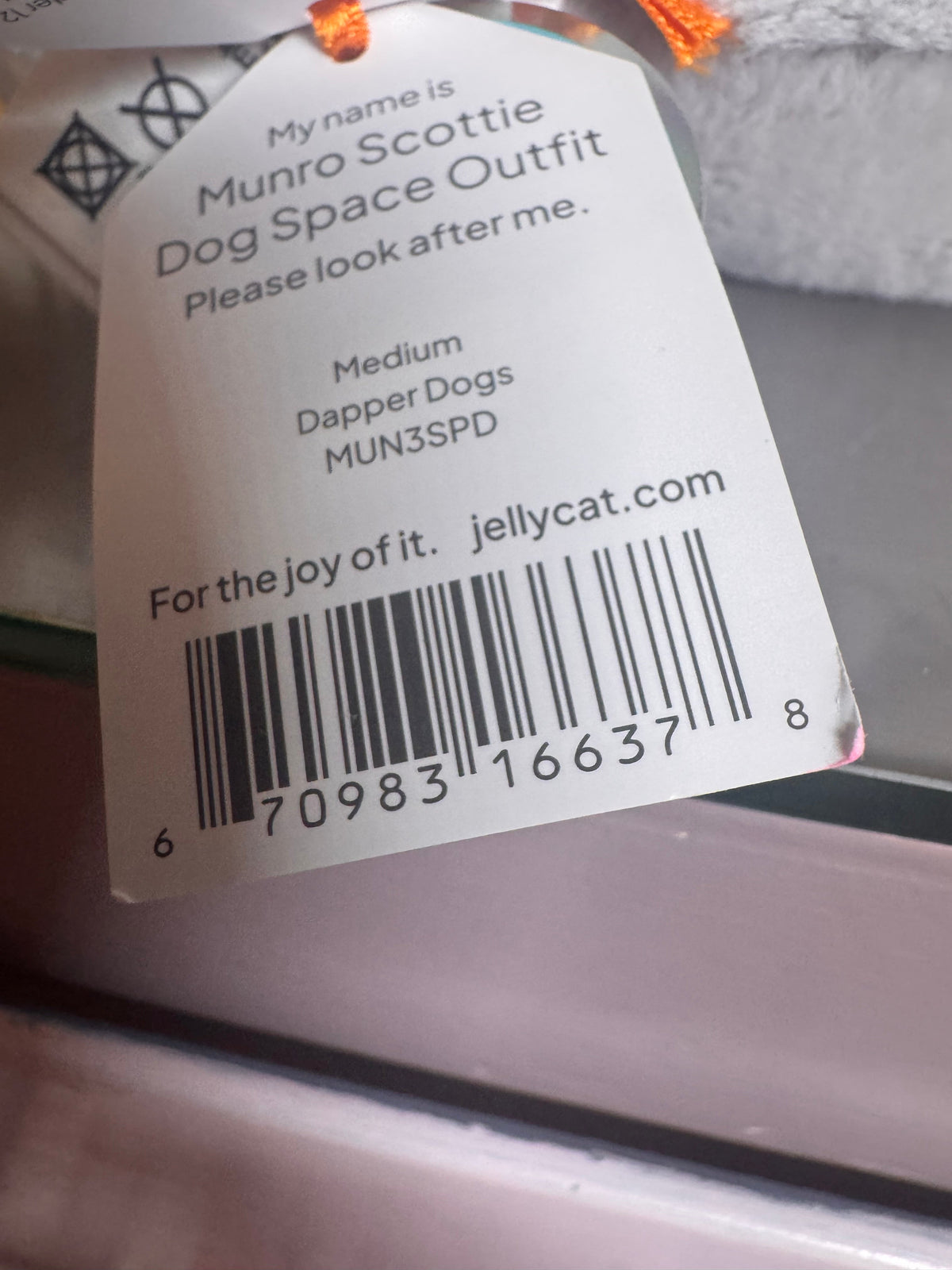 Jellycat Munro Scottie Dog Space Outfit