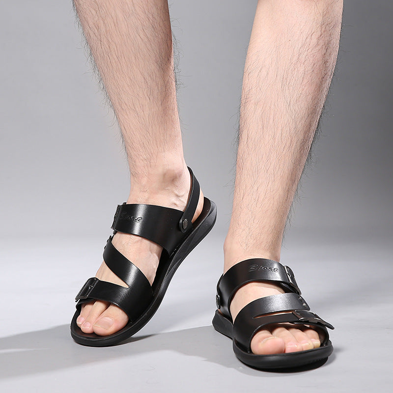 Dual-Use Men's Large Size Sandals – Beach & Slip-On Summer Footwear