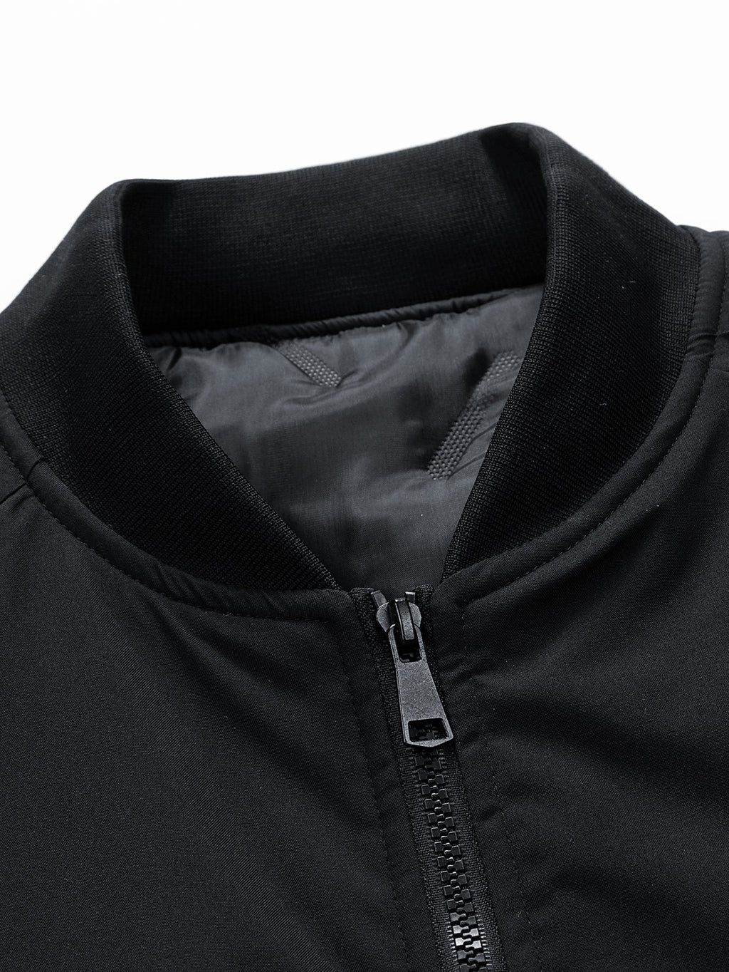 Padded Lining Zip-Up Bomber Jacket