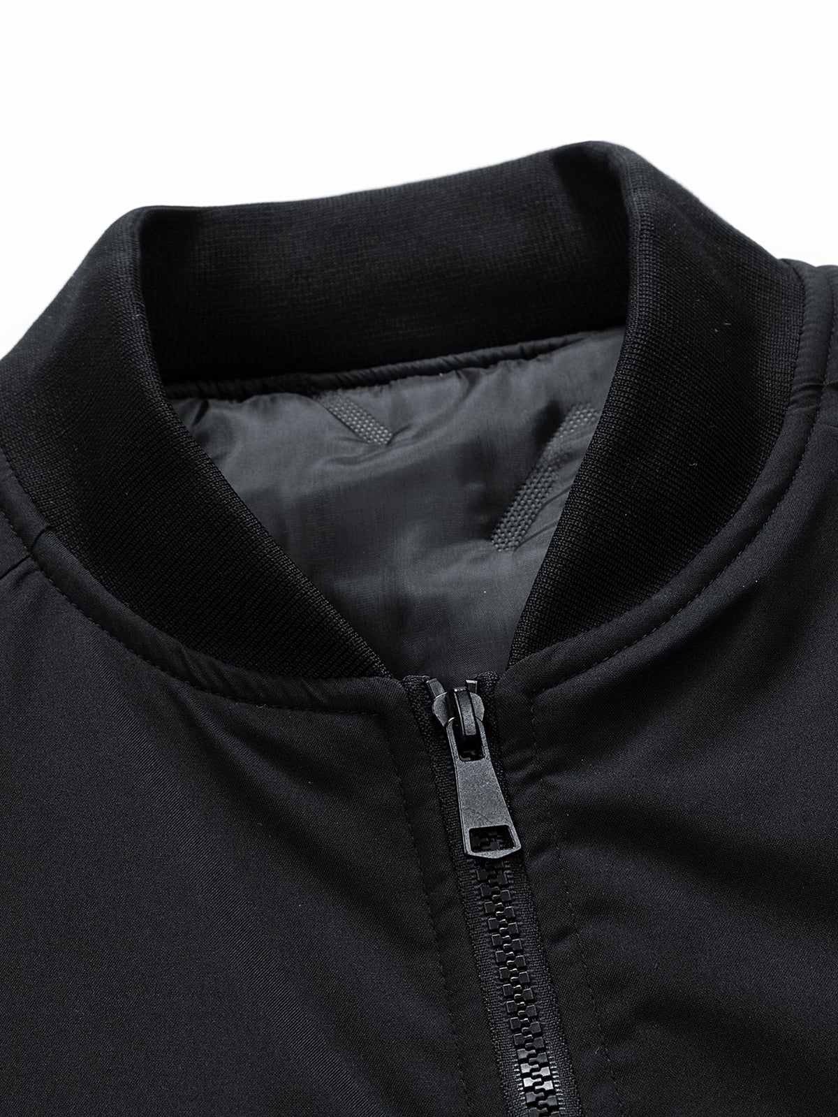 Padded Lining Zip-Up Bomber Jacket
