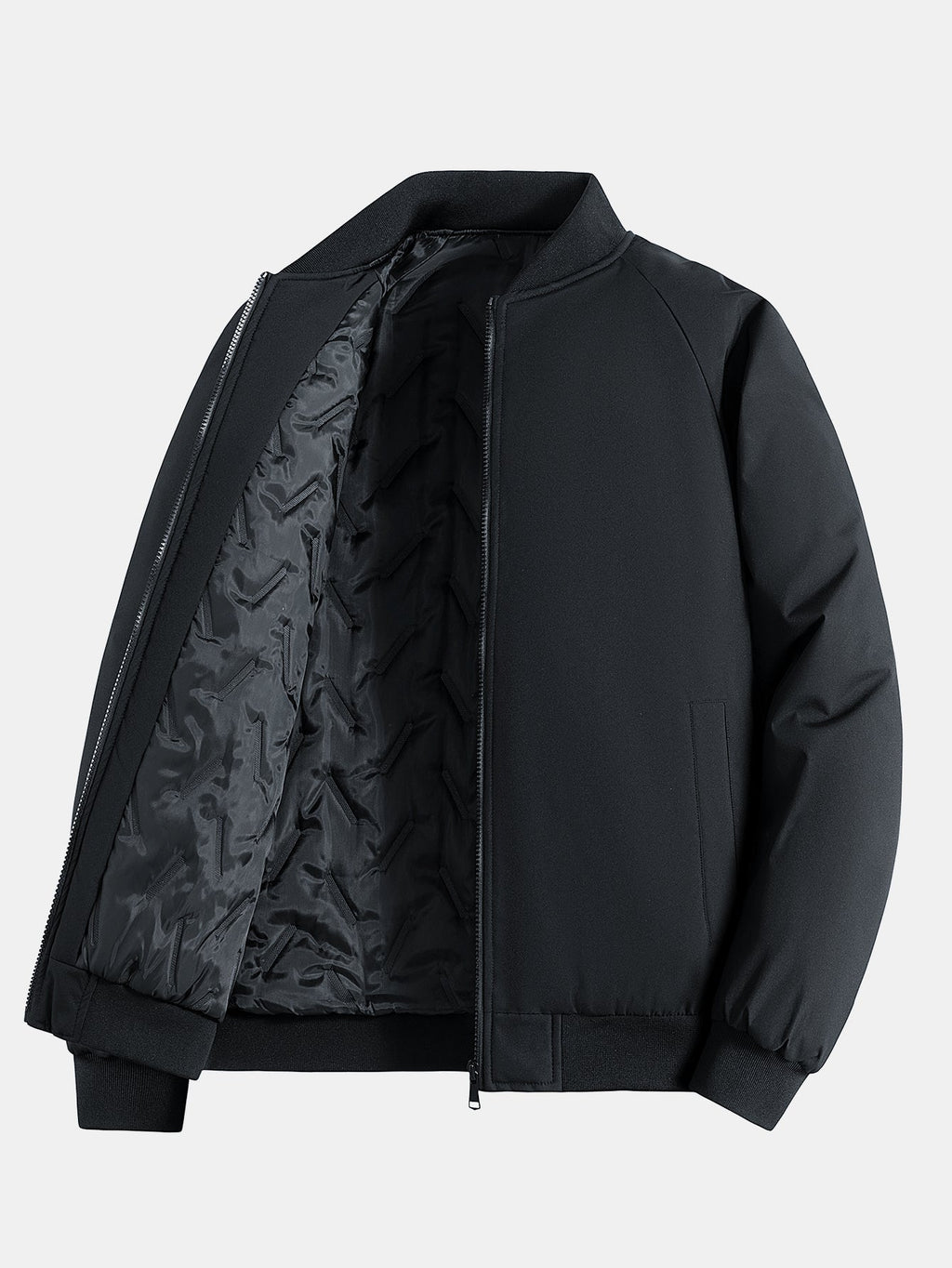 Padded Lining Zip-Up Bomber Jacket
