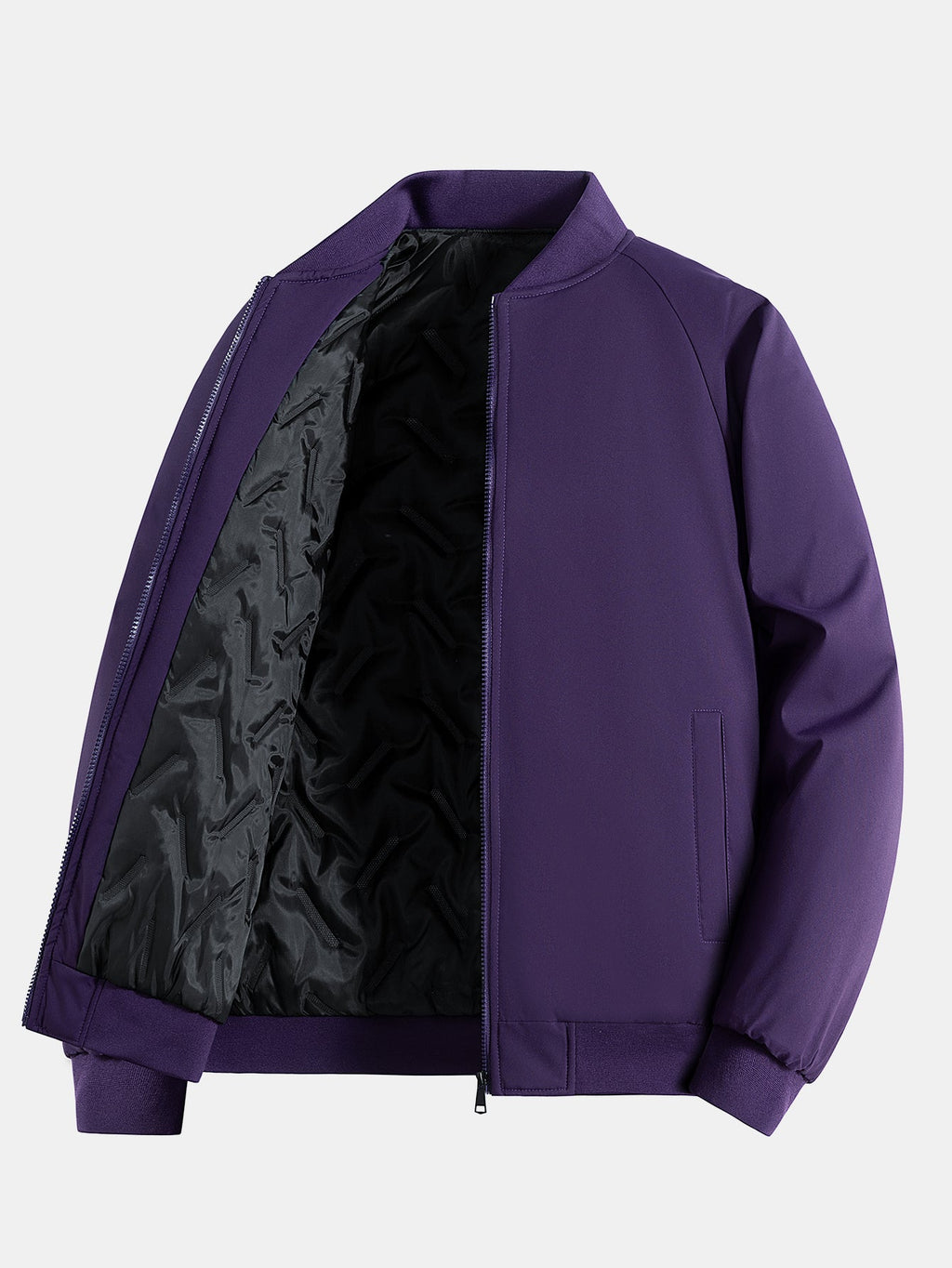 Padded Lining Zip-Up Bomber Jacket