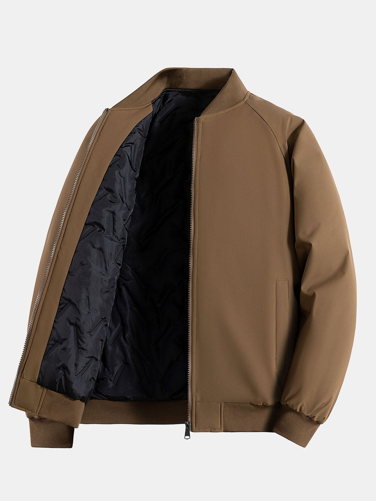 Padded Lining Zip-Up Bomber Jacket
