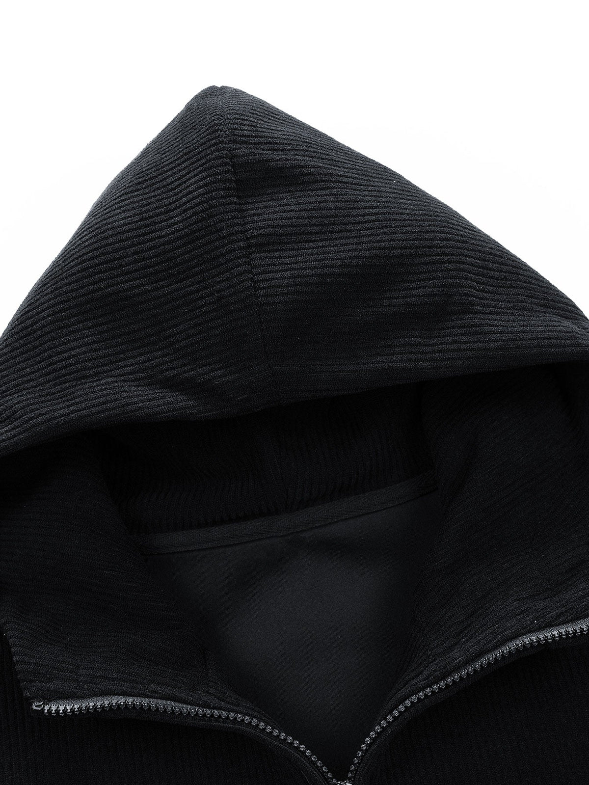 Relax Fit Corduroy Half-Zip Hooded Pullover