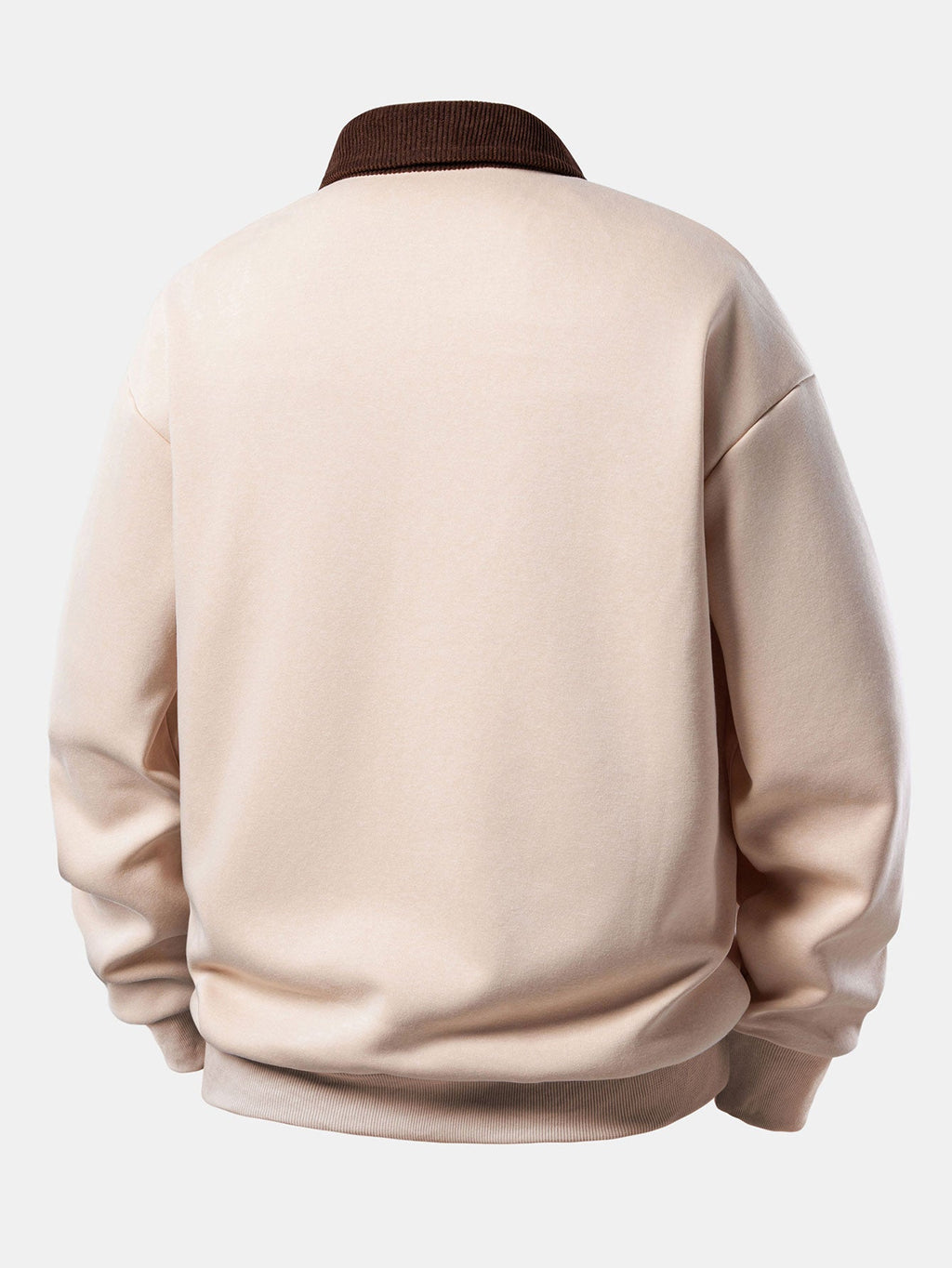 Relax Fit Brooklyn Print Contrast Corduroy Polo Collar Sweatshirt