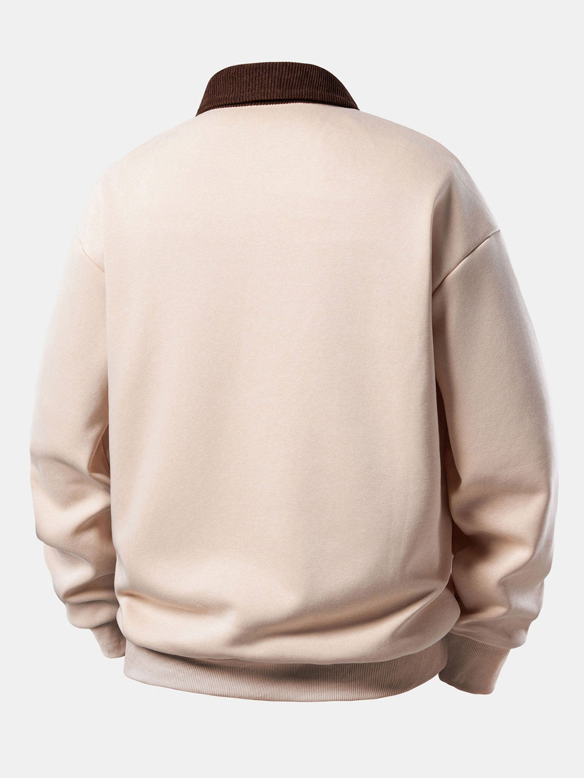 Relax Fit Brooklyn Print Contrast Corduroy Polo Collar Sweatshirt