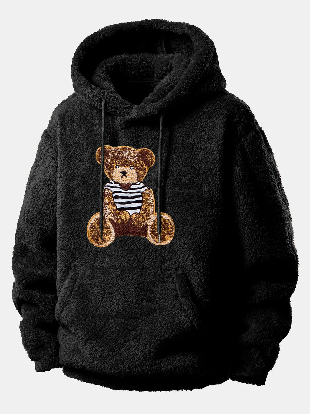 3 Pieces Bear Embroidered Patch Teddy Hoodie