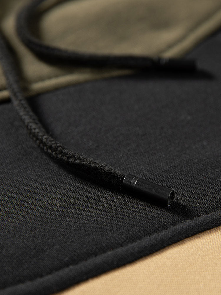 Kangaroo Colorblock Drawstring Hoodie