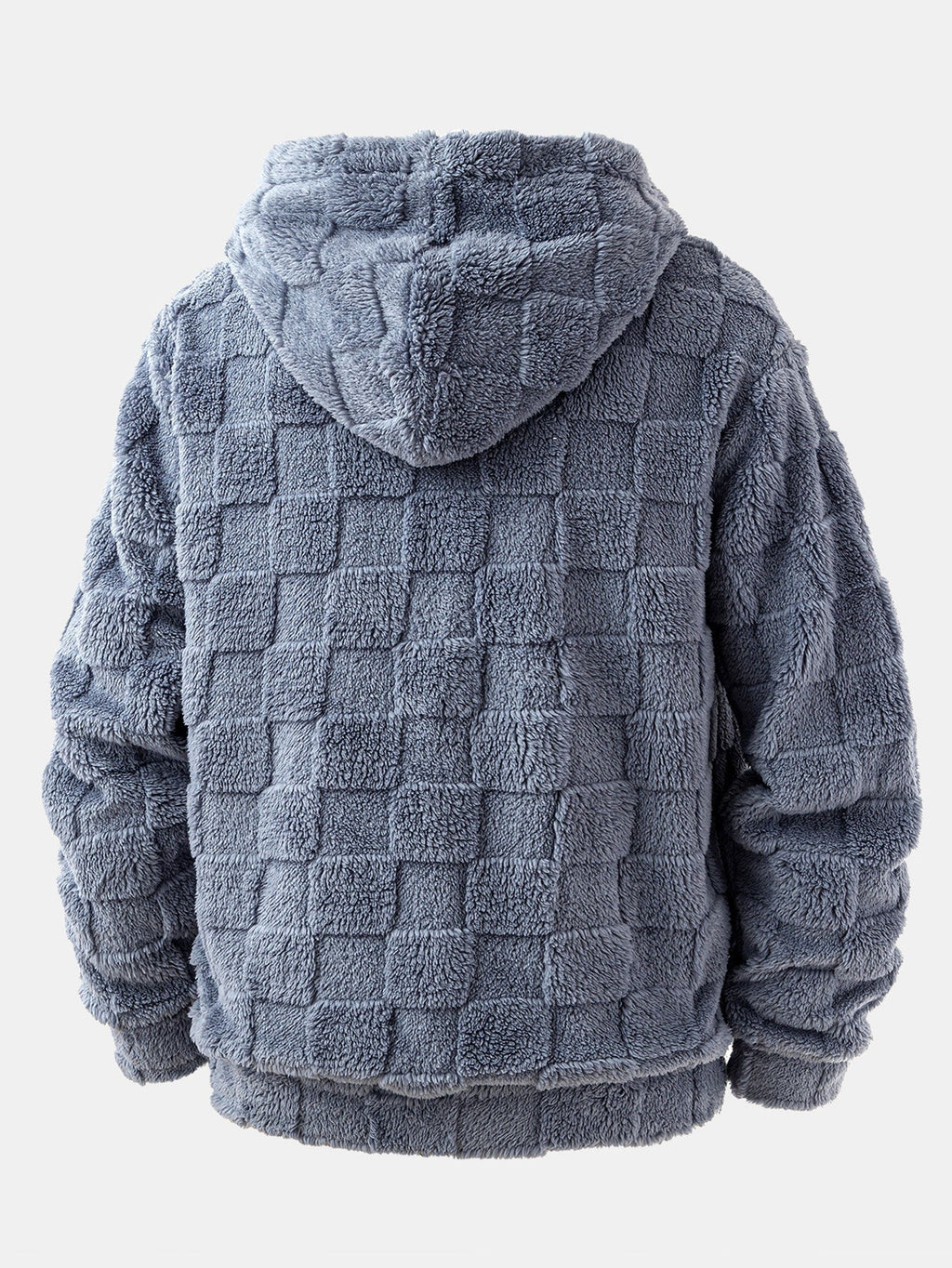 Relax Fit Checkerboard Teddy Hoodie