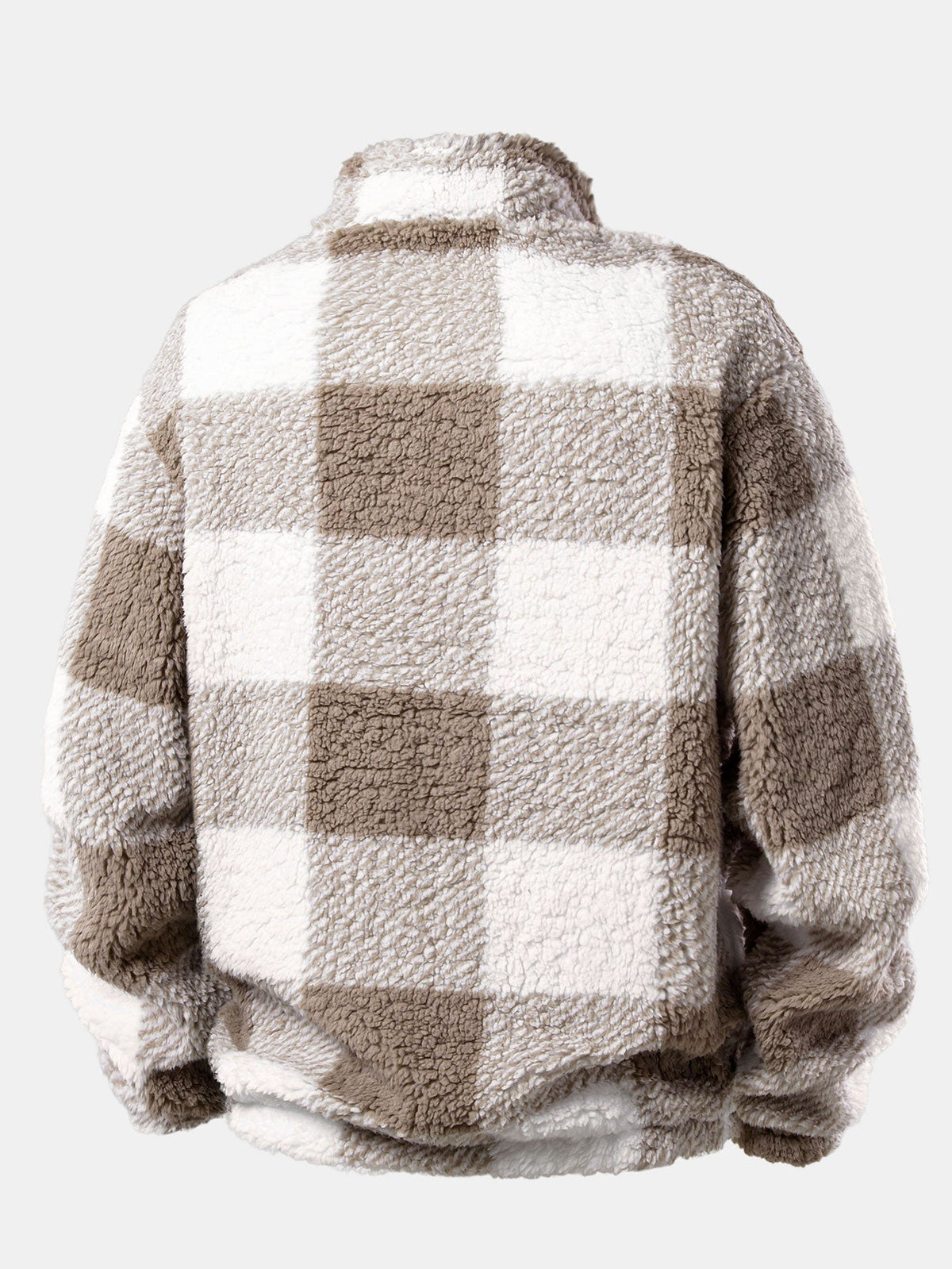 Quarter Zip Plaid Teddy Sweatshirt