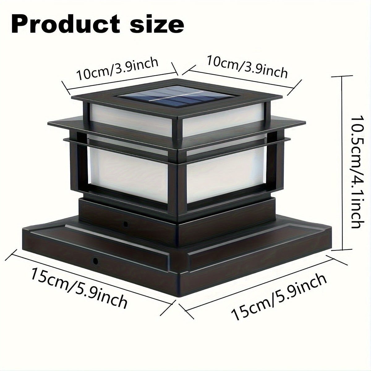 Six-Pack Solar Fence Post Cap Light Set for 4 x 4, 5 x 5 or 6 x 6 Posts with Amber Illumination