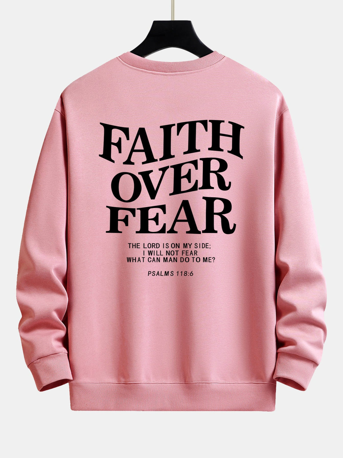 Faith Over Fear Print Relax Fit Sweatshirt