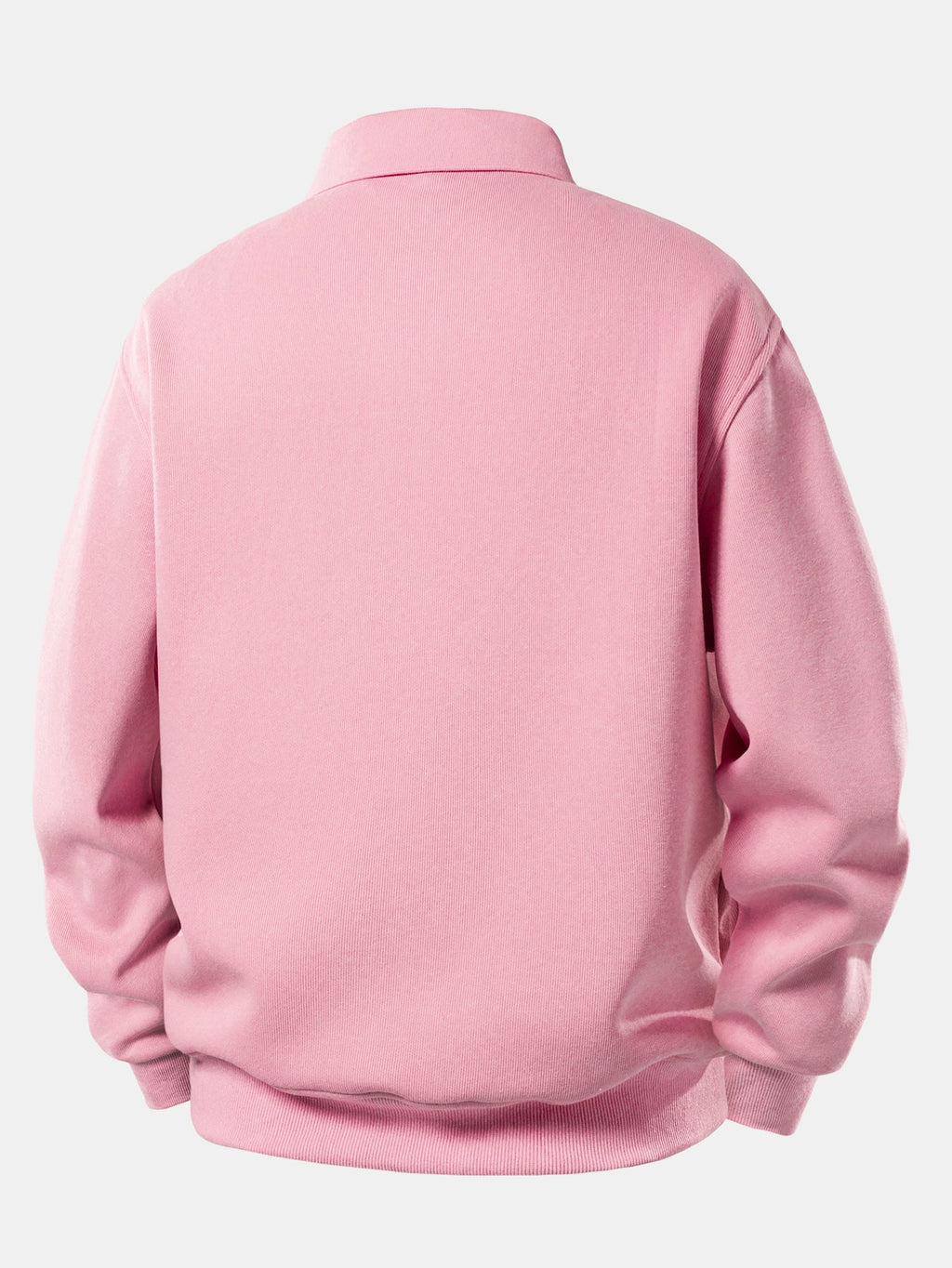 Solid Polo Collar Sweatshirt