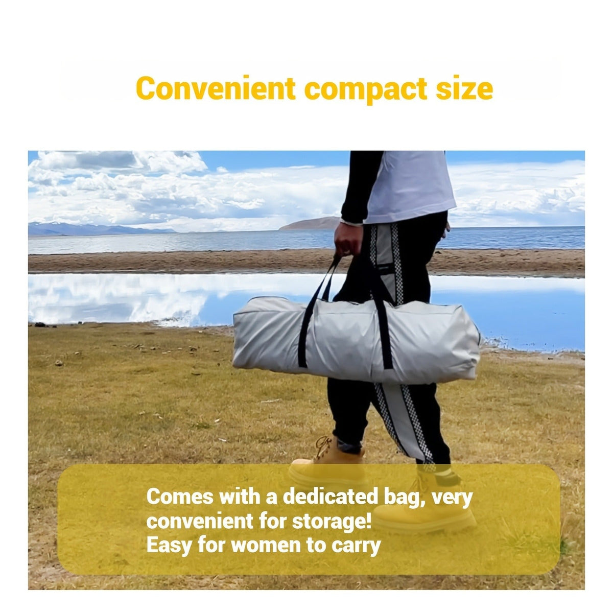 Camping Tent, One-to-Three or Three-to-Four-Person Pop-Up Outdoor Shelter with Dual Doors for Camp Setup