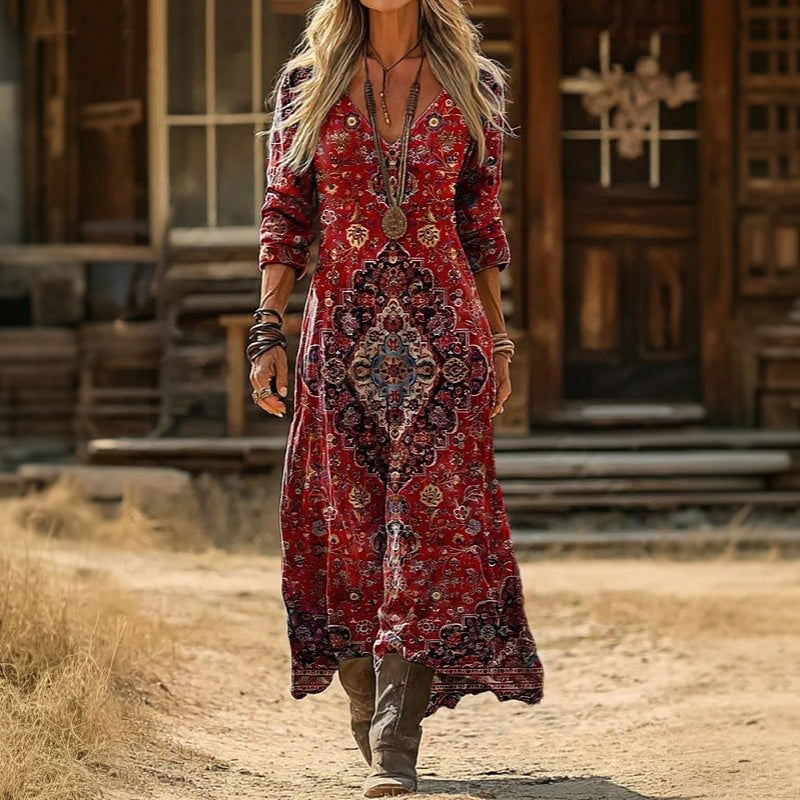 Lyla | Lässiges Langarmkleid im Vintage-Stil