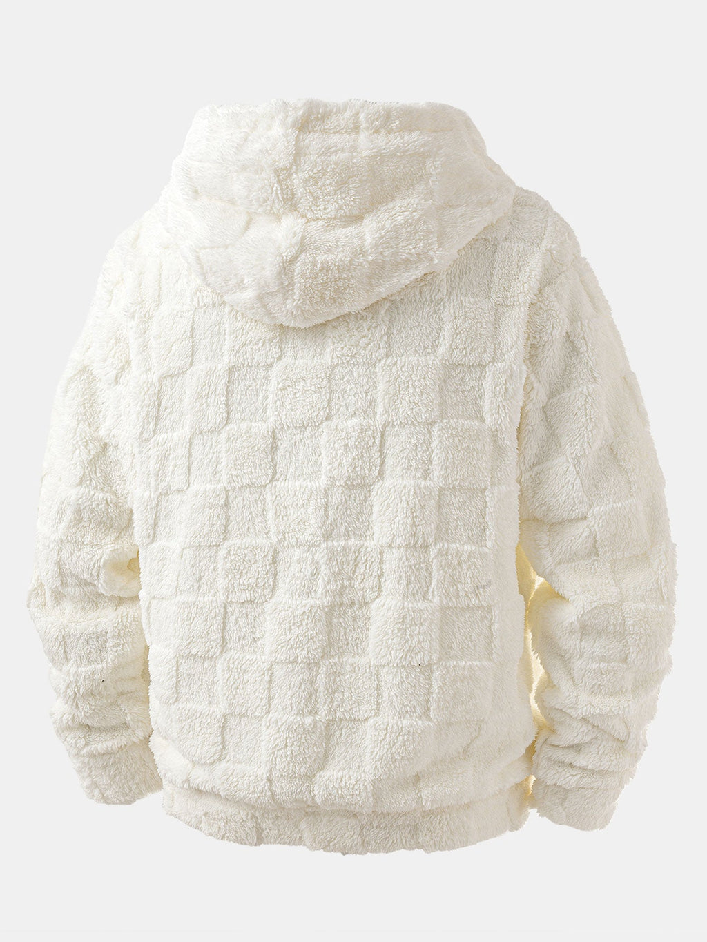 Relax Fit Checkerboard Teddy Hoodie