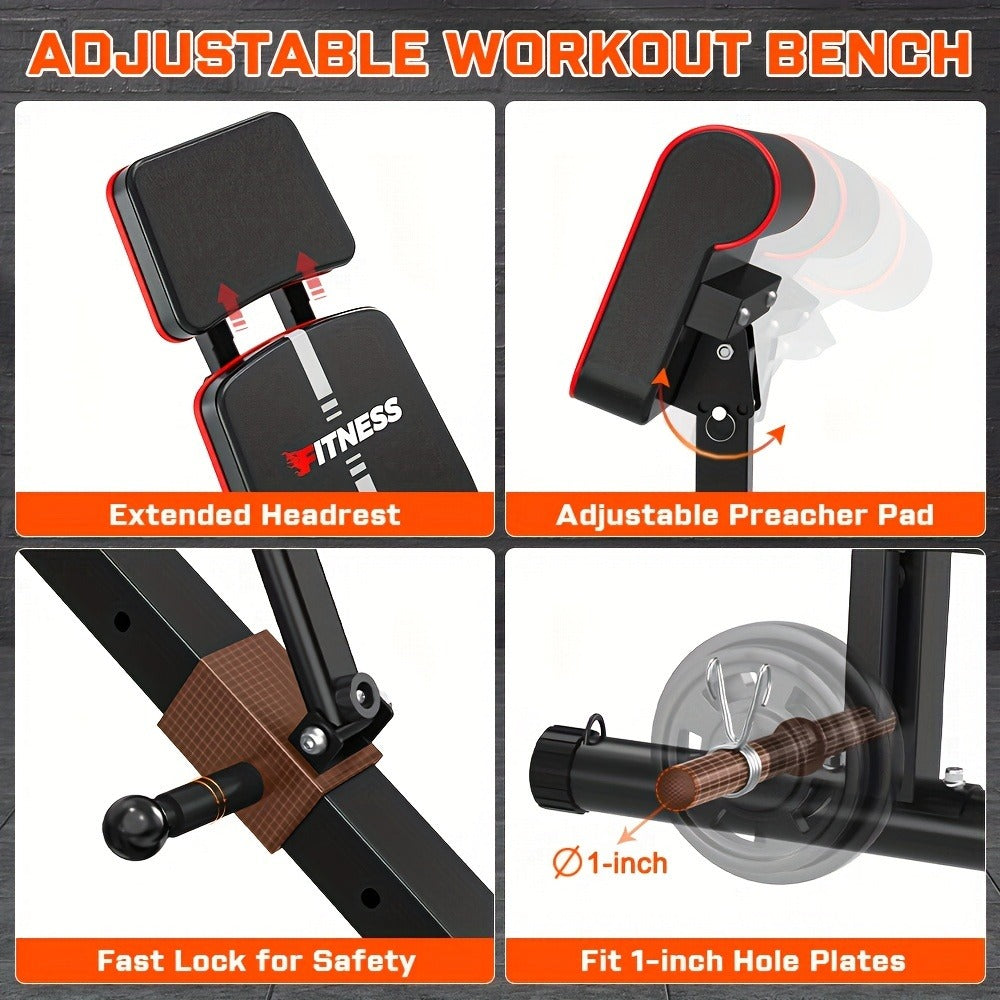 Adjustable Weight Bench in a Foldable 14-in-1 770lb Capacity Design for Full Body Strength Training at Home