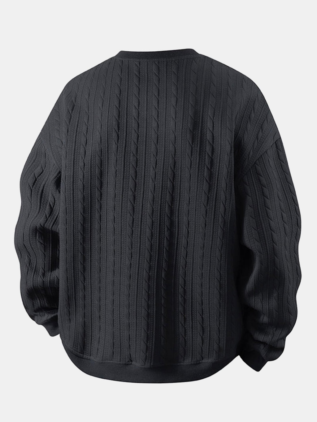 Relax Fit Twist Jacquard Crew Neck Sweatshirt