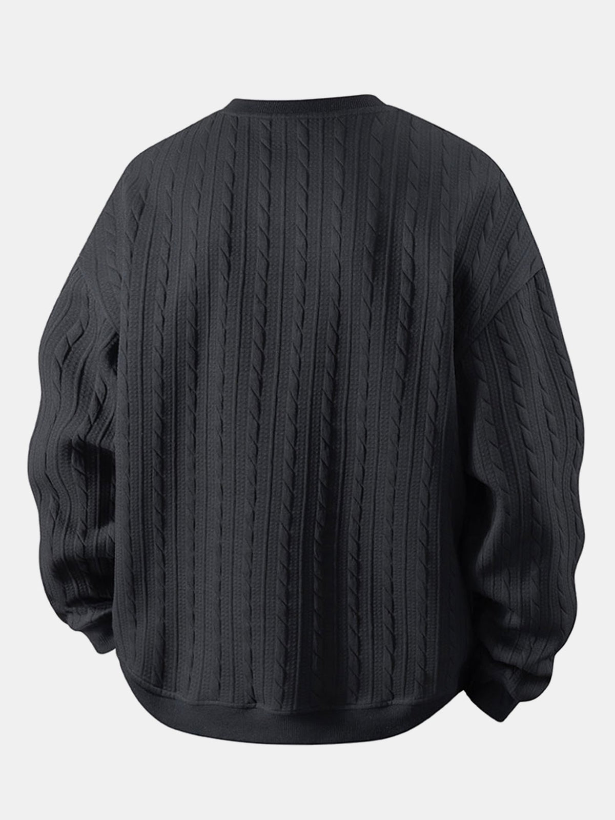 Relax Fit Twist Jacquard Crew Neck Sweatshirt