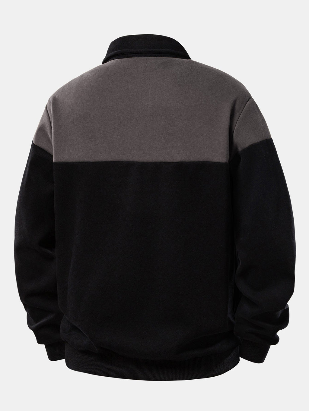 Contrast Polo Collar Sweatshirt