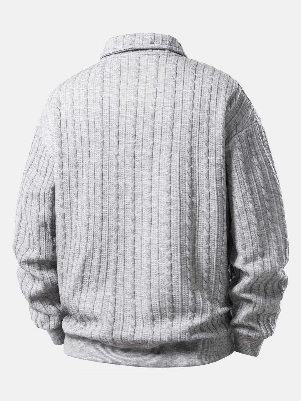 Relax Fit Twisted Jacquard Polo Sweatshirt