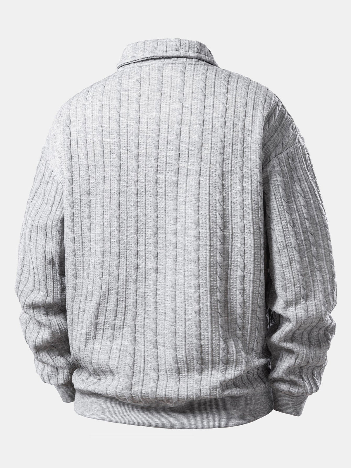 Relax Fit Twisted Jacquard Polo Sweatshirt