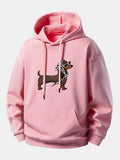 Headscarf Dachshund Print Relax Fit Hoodie