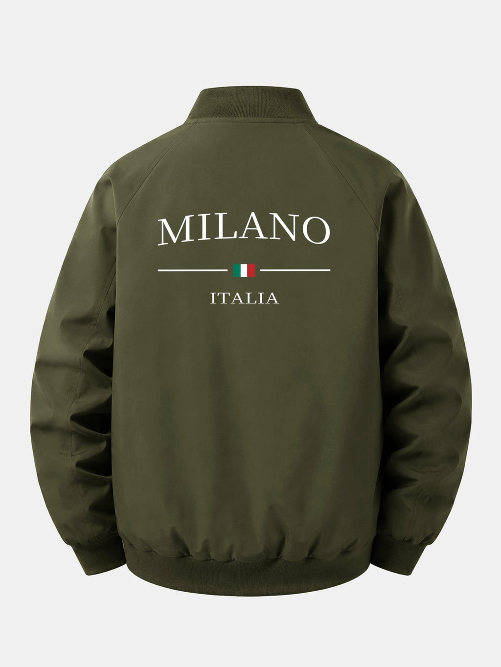 Relax Fit Milano Print Zip-Up Bomber Jacket