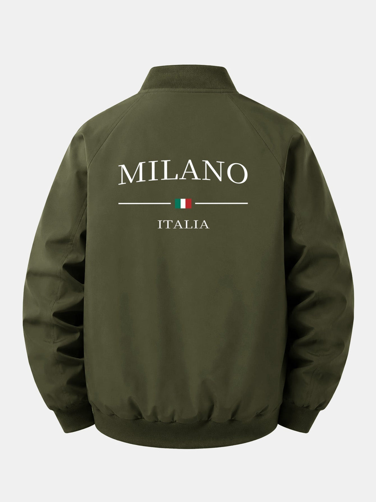 Relax Fit Milano Print Zip-Up Bomber Jacket