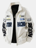 Icon Letter Embroidery Racing Jacket