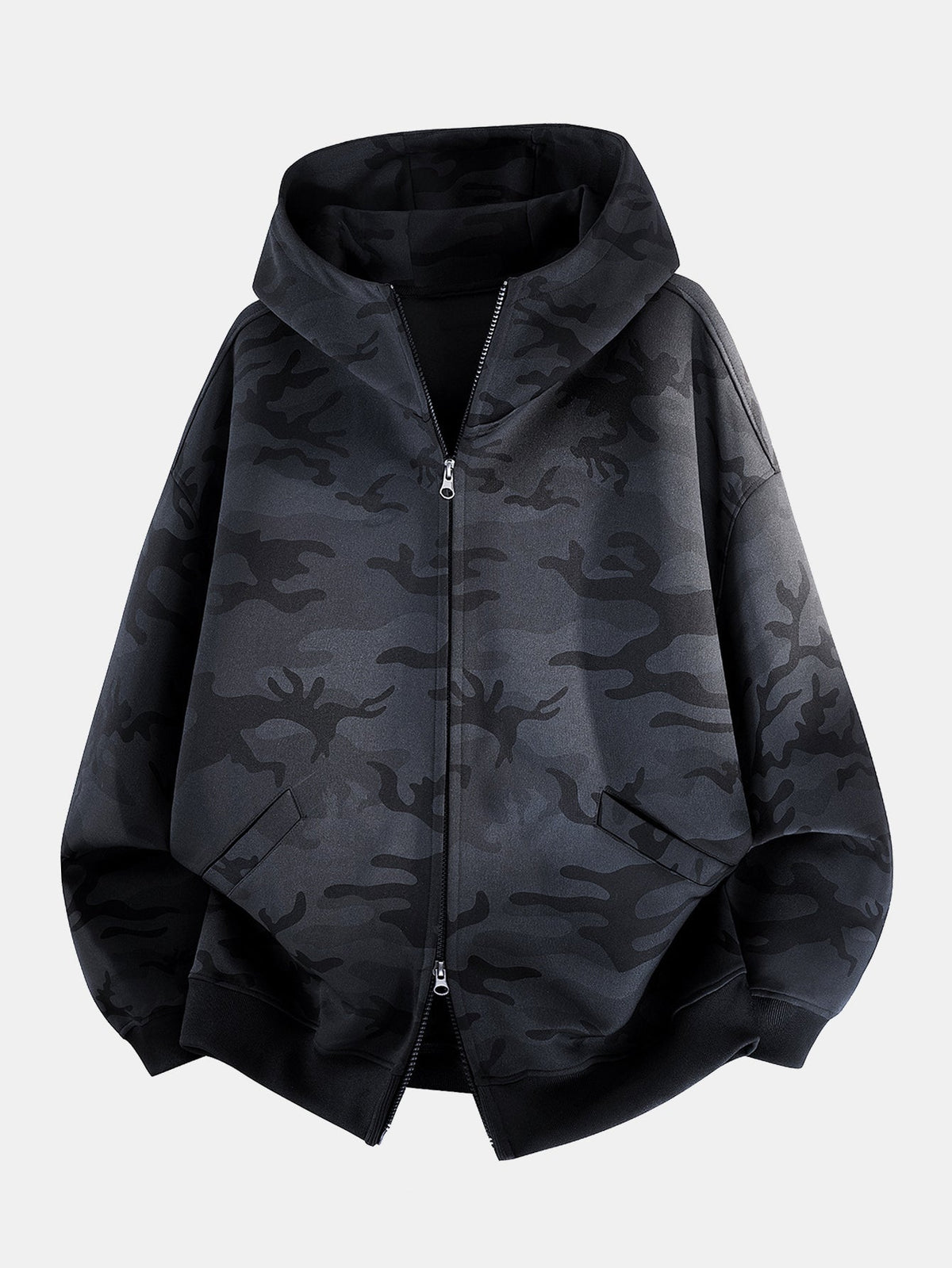 Camouflage Zip-Up Hooded Jacket