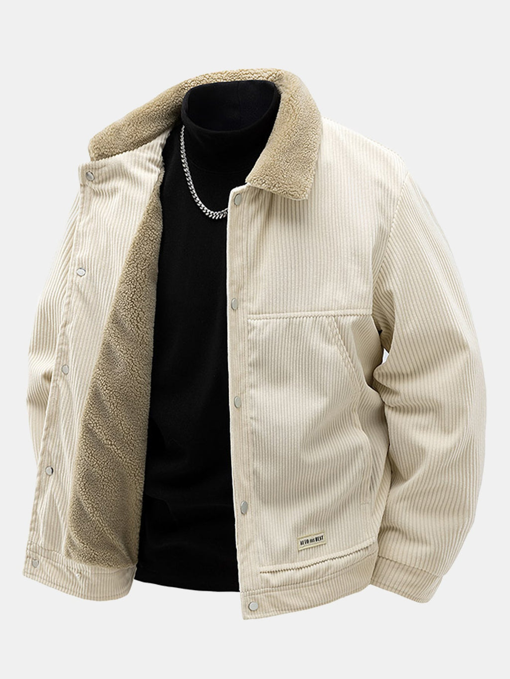 Teddy Lined Corduroy Button Up Jacket