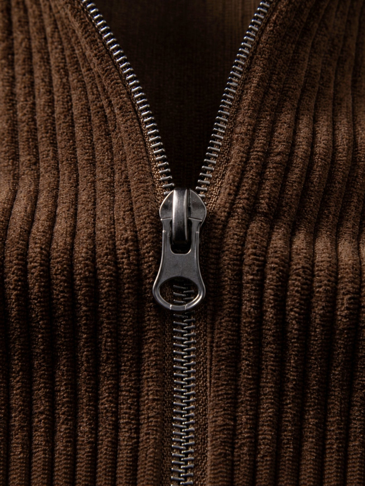 Relaxed Fit Corduroy Zip-Up Hooded Jacket