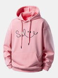 Smiley Face Print Relax Fit Hoodie