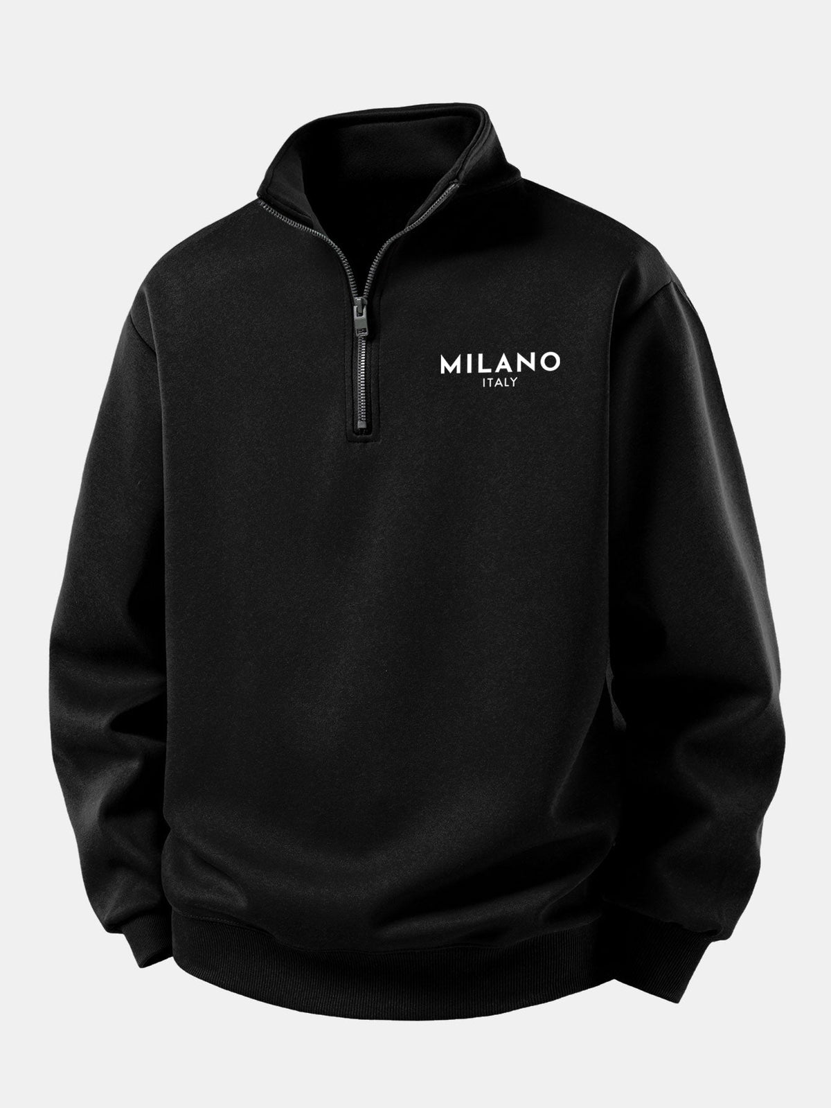 Relax Fit Milano Print Quarter Zip Sweatshirt