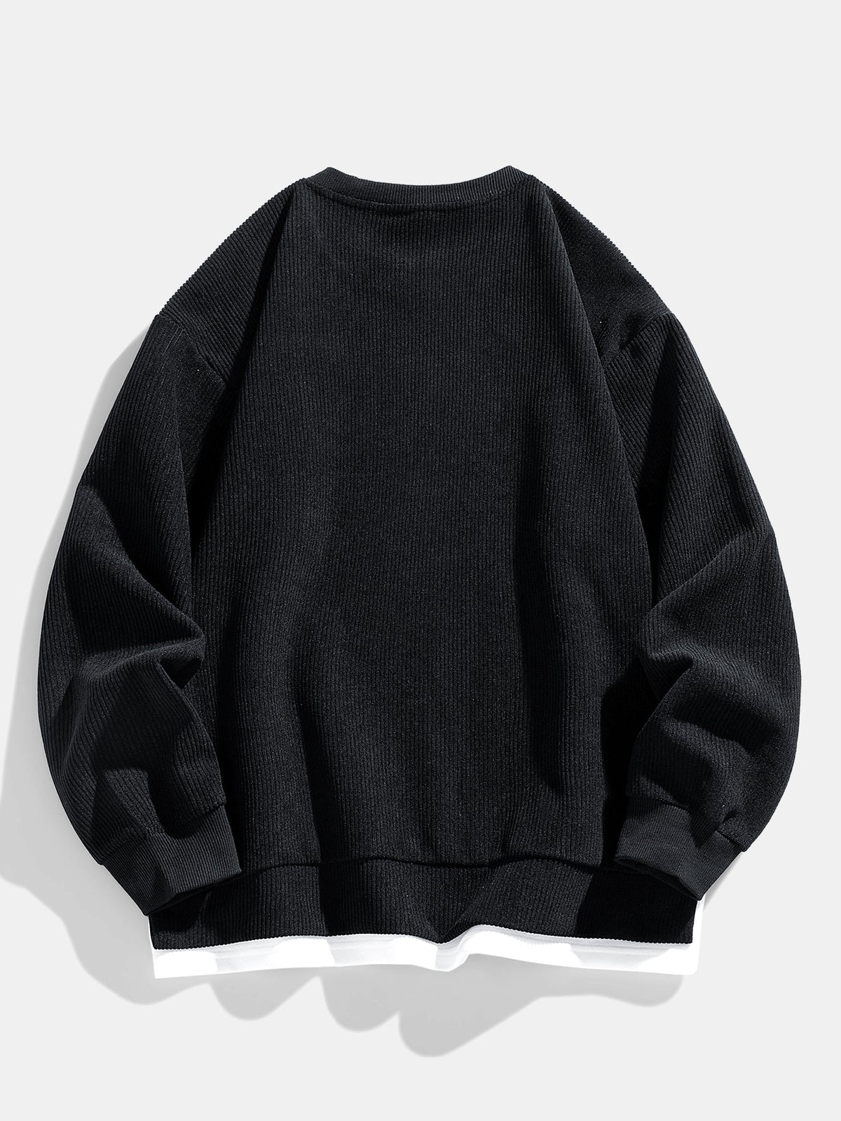 2 In 1 Crew Neck Stretch Corduroy Sweatshirt