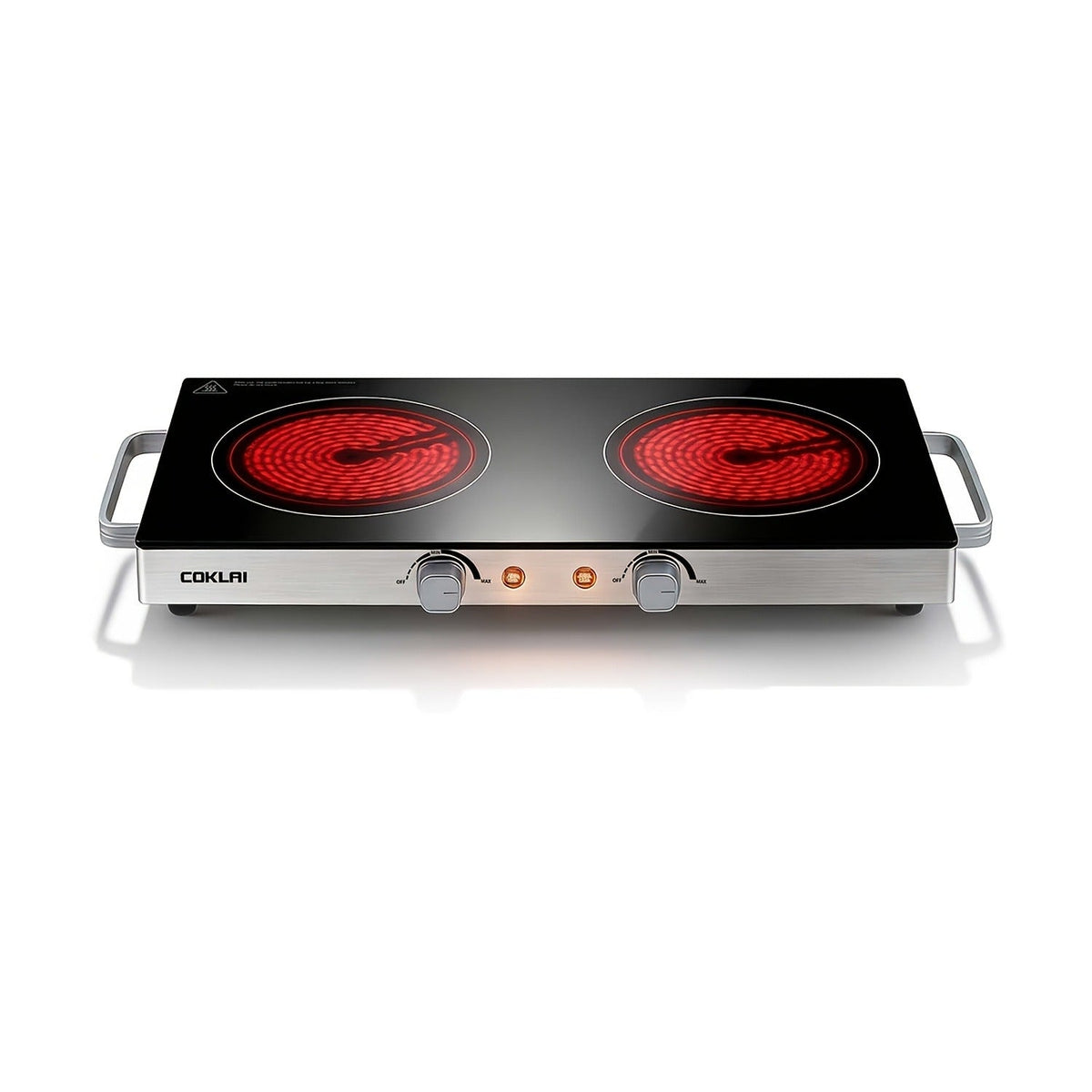 Portable Electric Stove Stainless Steel Single Burner Hot Plate with Temperature Control for Home Cooking, Dining and Outdoor Meals