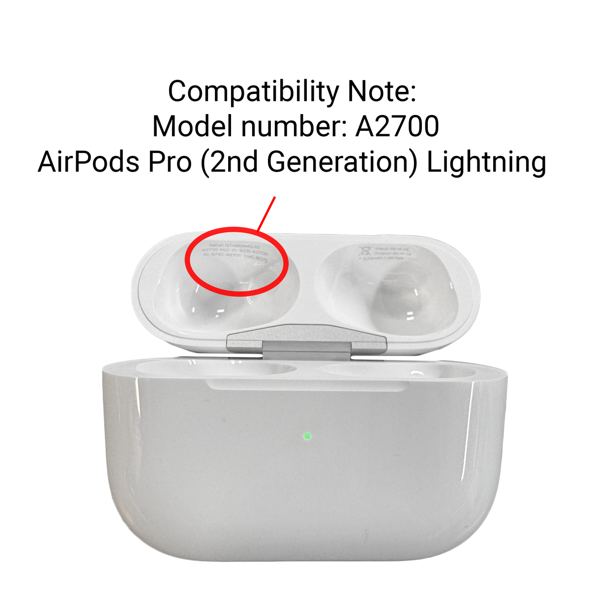 AirPods Pro (2nd Generation) Magsafe Charging Case Replacement (A2700) - Lightning