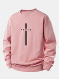 Paris Stripe Print Relax Fit Sweatshirt
